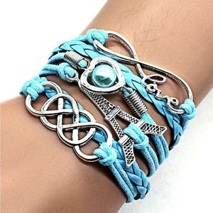 Blue multilayer bracelet